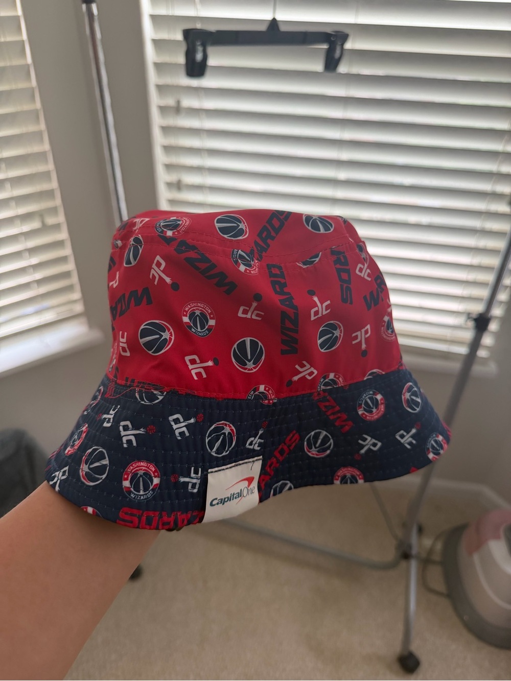 Reversible Washington Wizards Red & Navy Bucket Hat - Capital One Patch